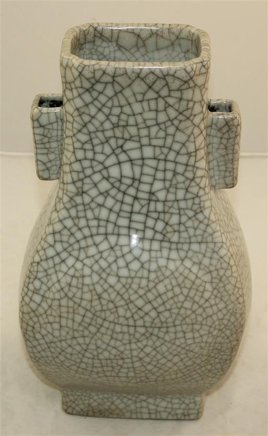 A Chinese crackleglaze arrow vase, Hu, 30cm